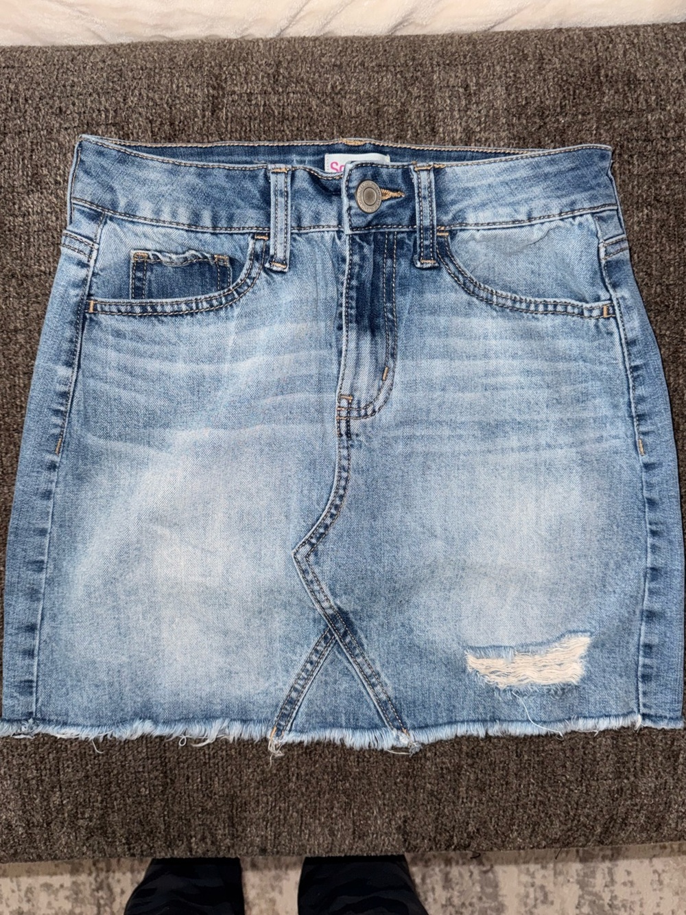 Classic Light Blue Denim Mini Skirt